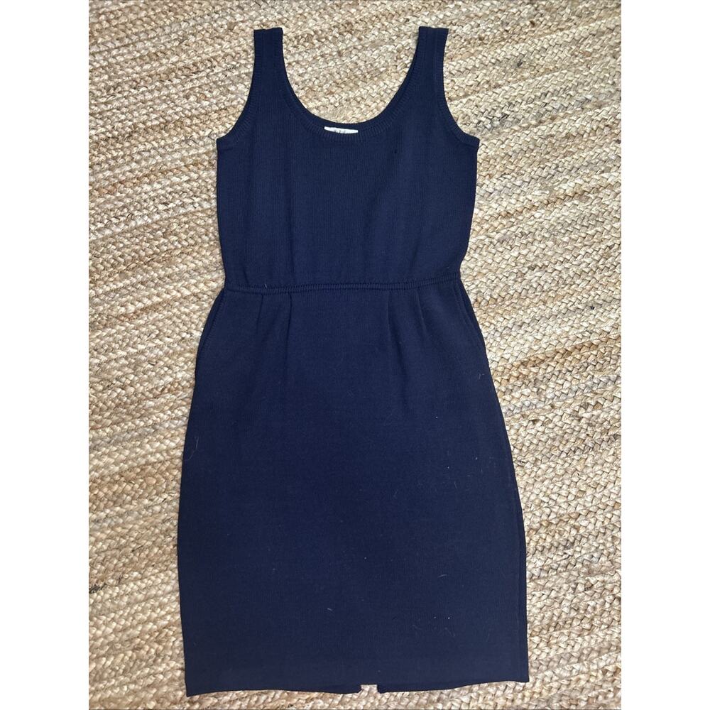 Vintage St. John For Neiman Marcus Navy Knit Santana Tank Dress Quiet Luxe Sz S - Picture 2 of 8